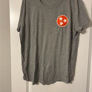 Gray Tee with Orange Star Emblem